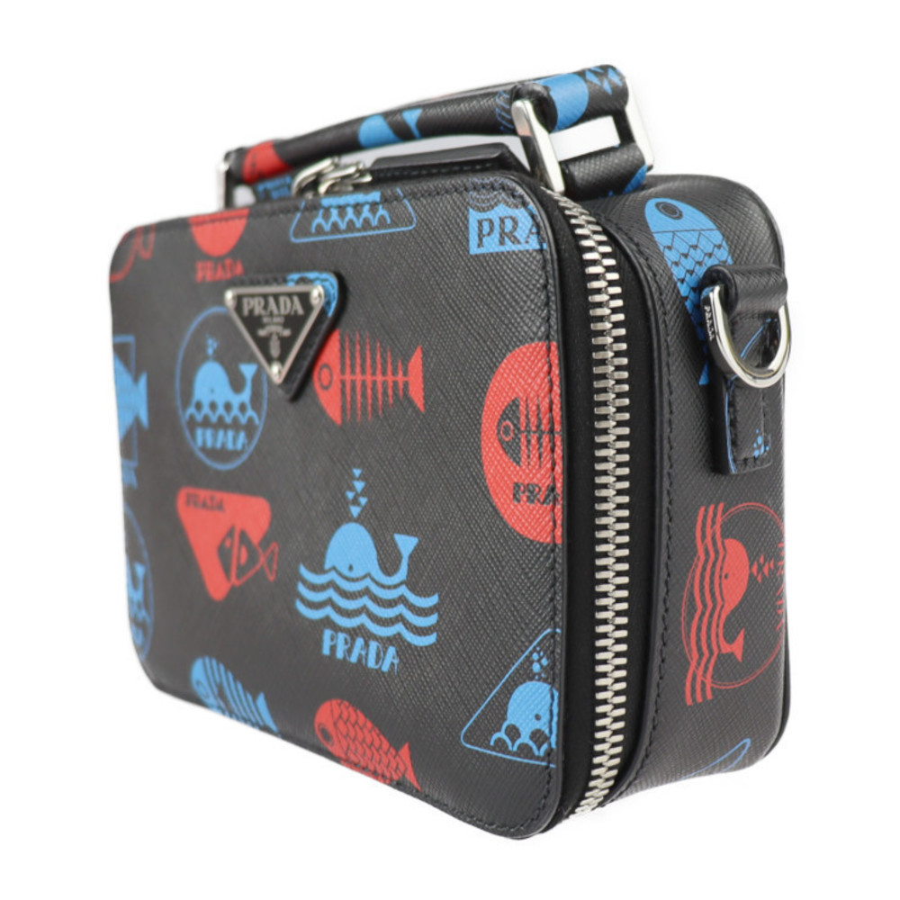 Prada Bag Leather SAFFIANO Red Shoulder WHALE